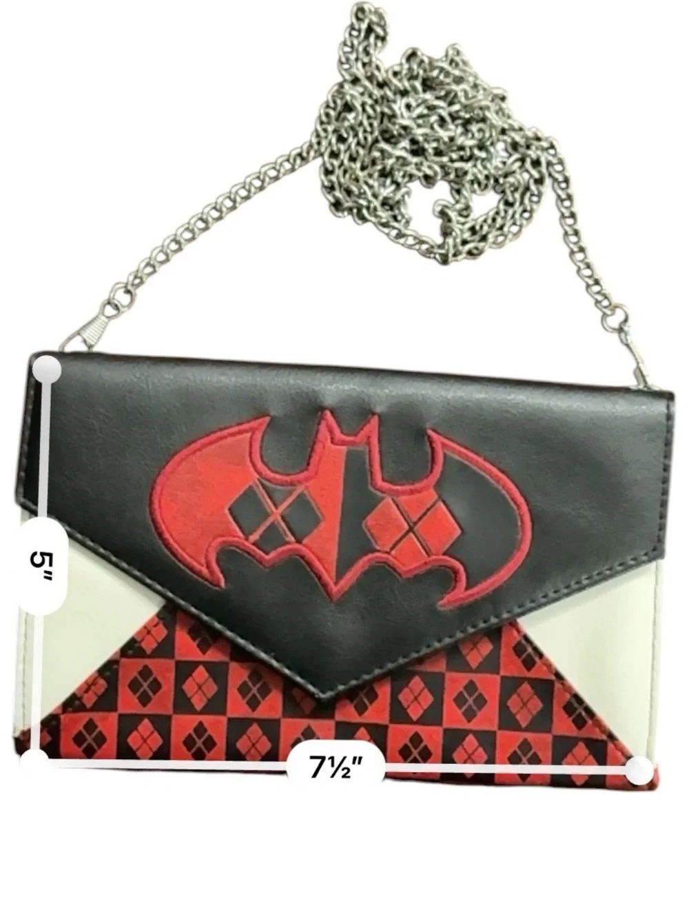 Bioworld Harley Quinn Inspired Bat Emblem Crossbody
